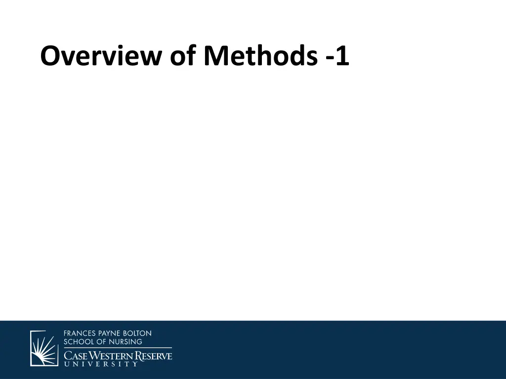 overview of methods 1