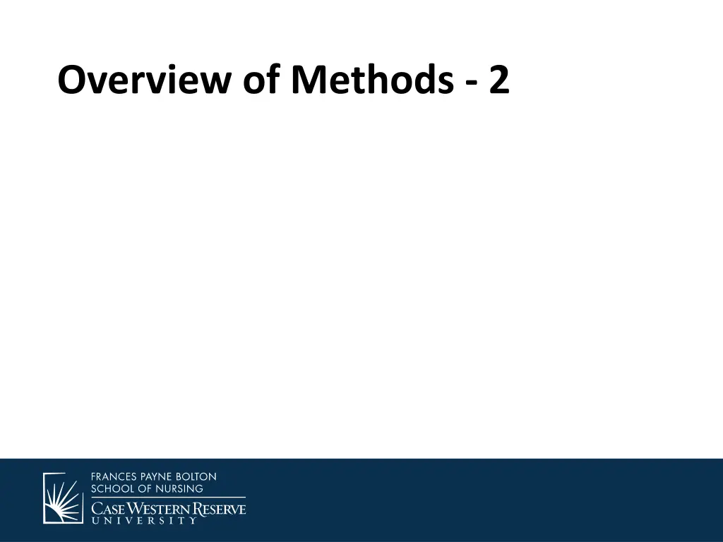 overview of methods 2