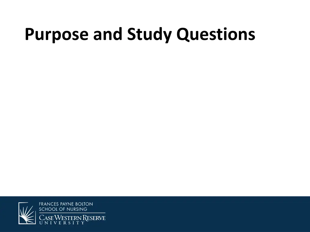 purpose and study questions