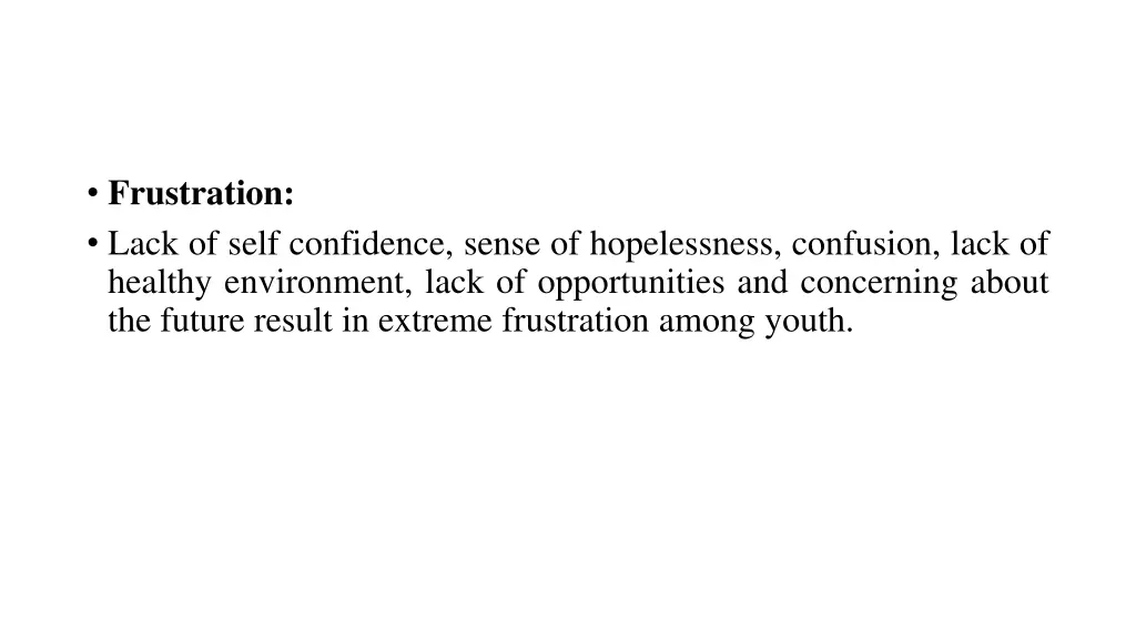 frustration lack of self confidence sense