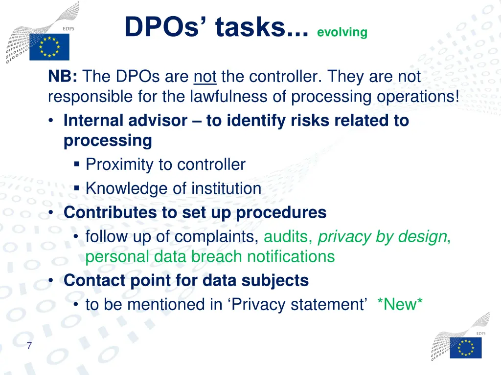 dpos tasks evolving