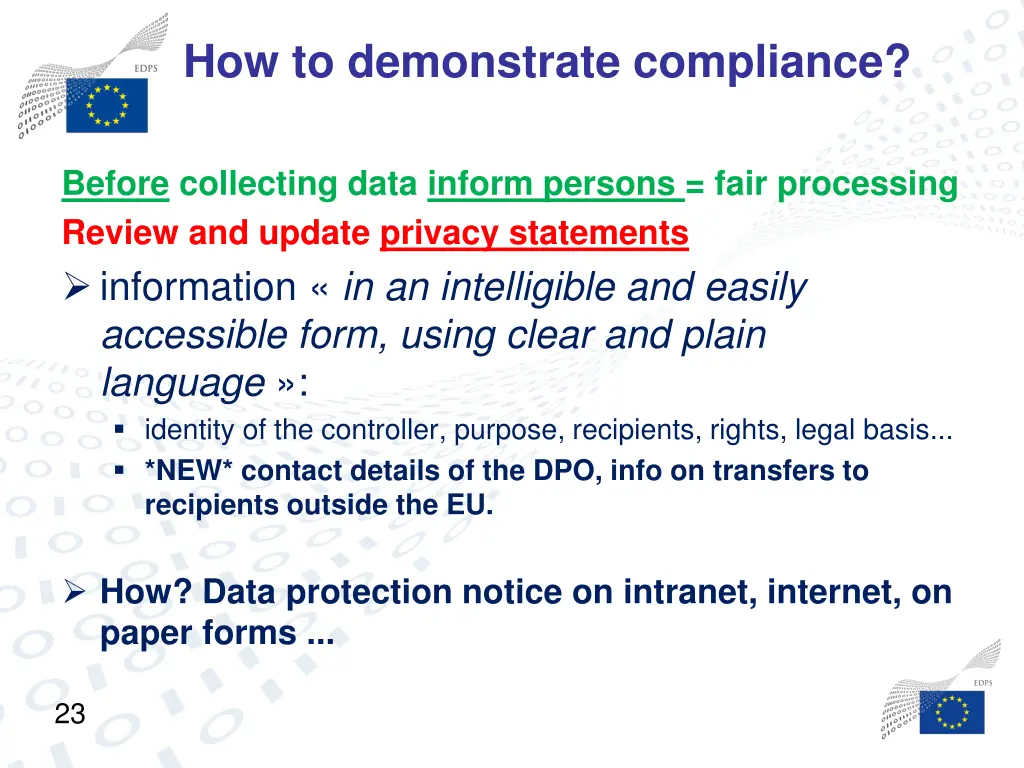 how to demonstrate compliance