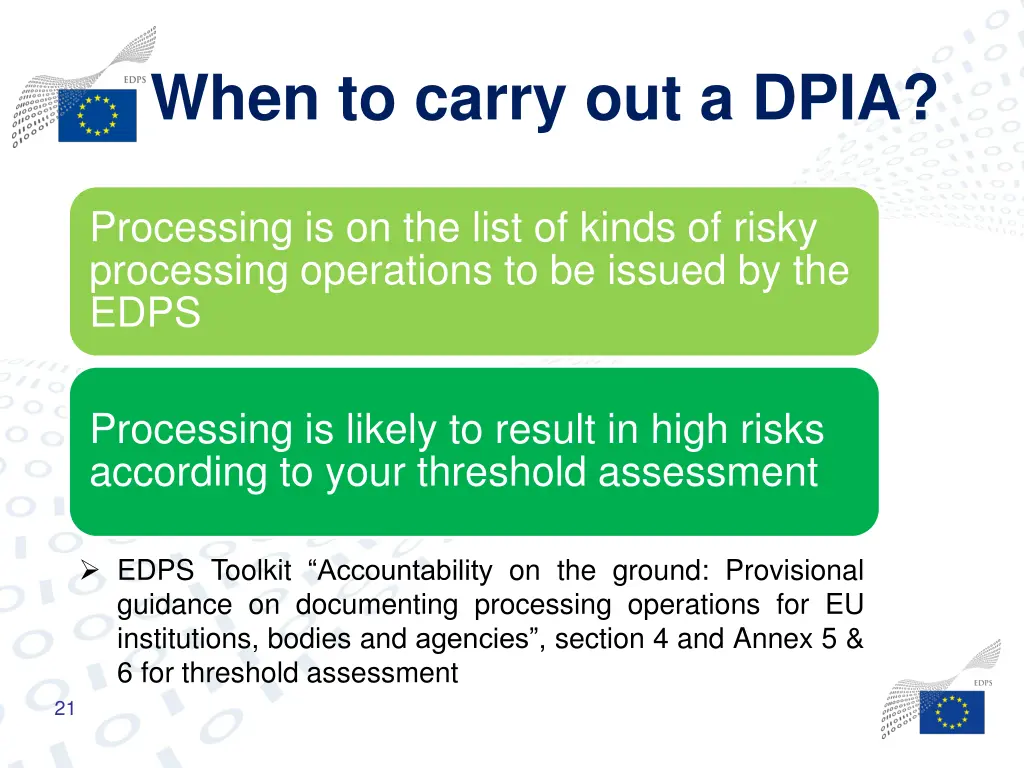 when to carry out a dpia