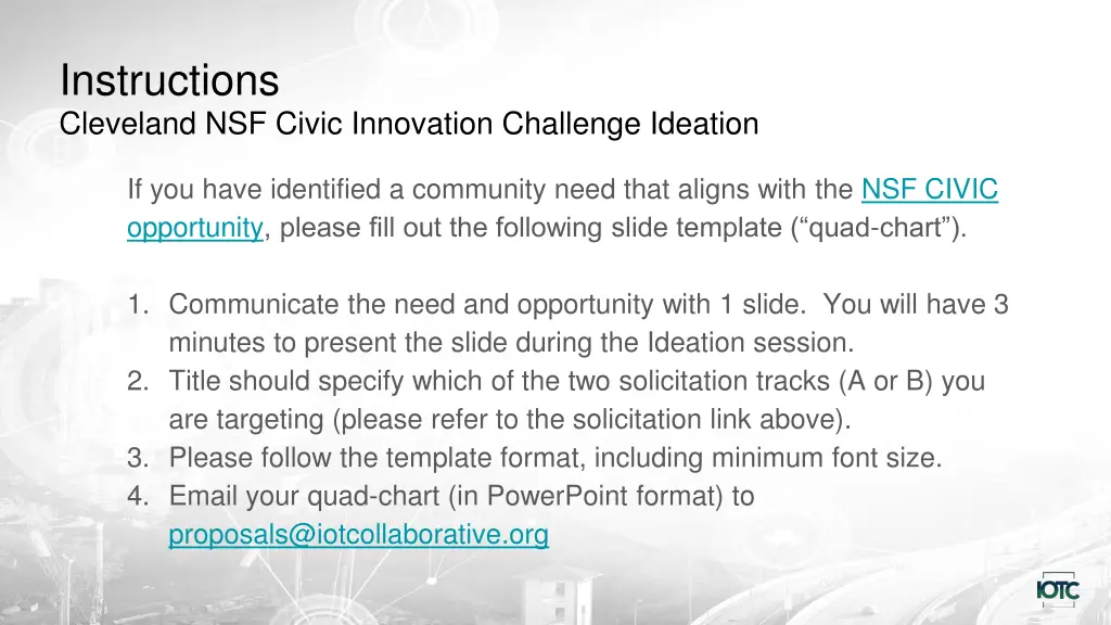 instructions cleveland nsf civic innovation