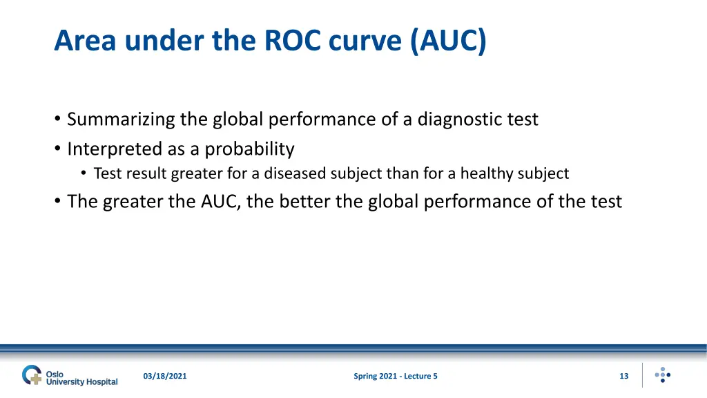 area under the roc curve auc