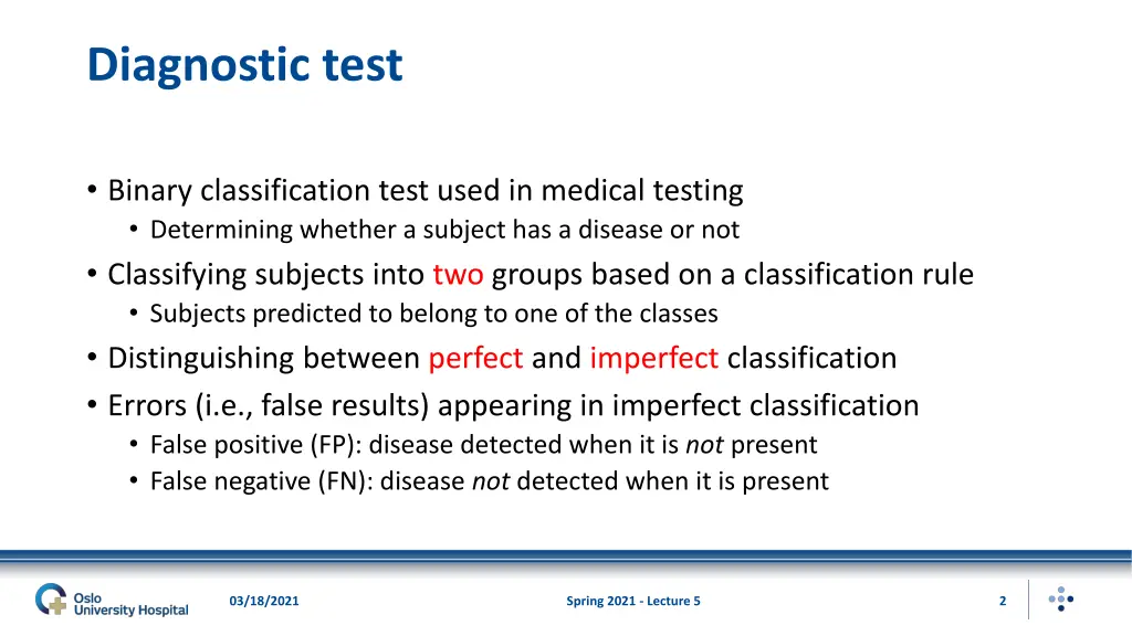 diagnostic test