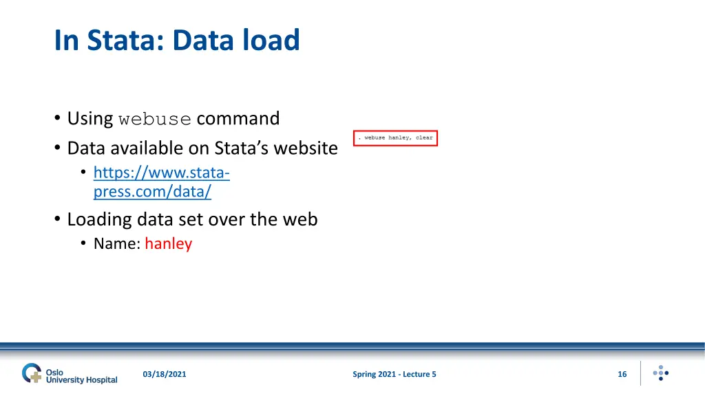 in stata data load