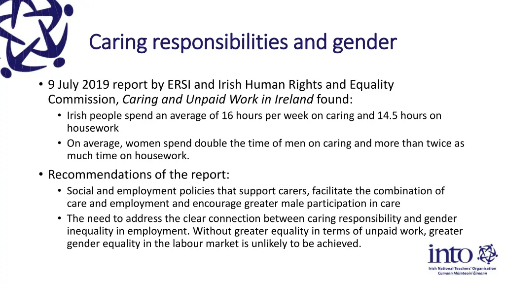 caring responsibilities and gender caring