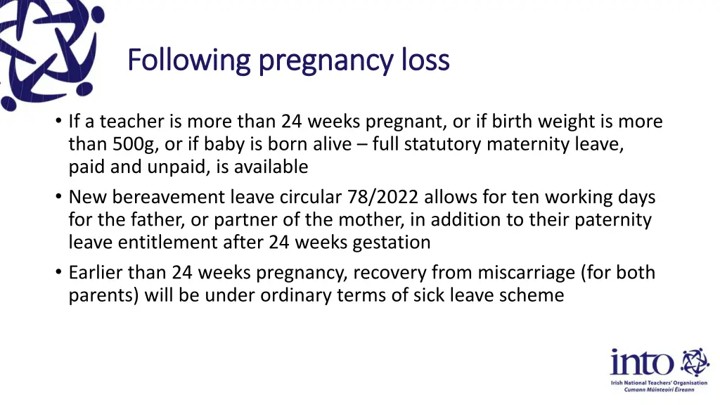 following pregnancy loss following pregnancy loss