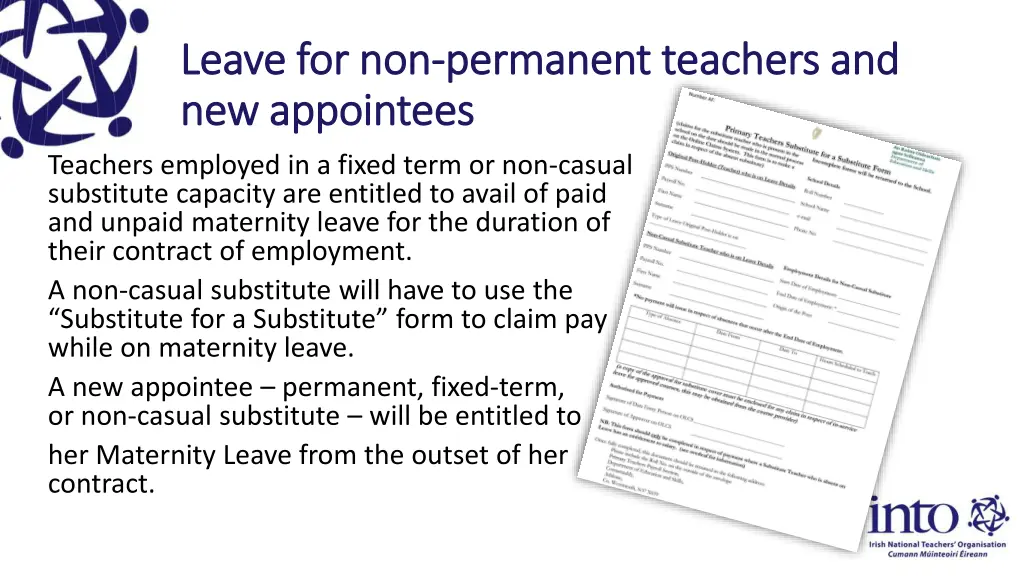 leave leave for non for non permanent teachers