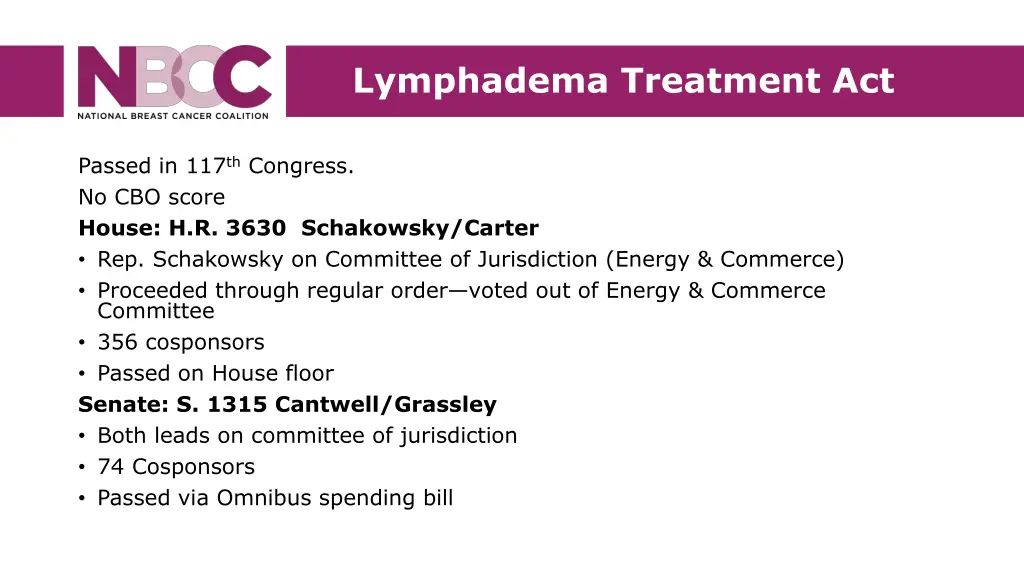 lymphadema treatment act