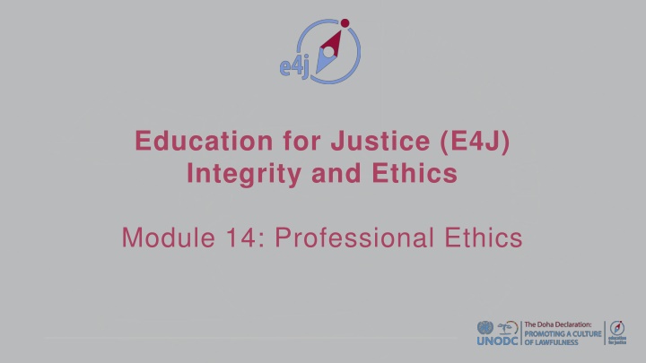 education for justice e4j integrity and ethics