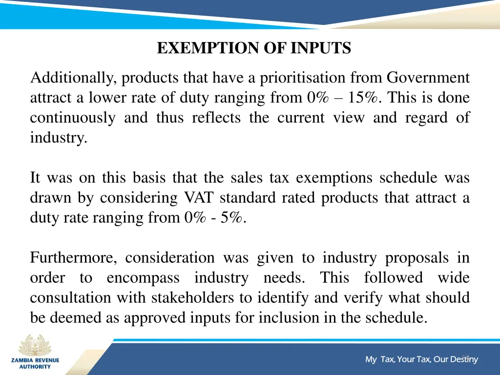 exemption of inputs 1