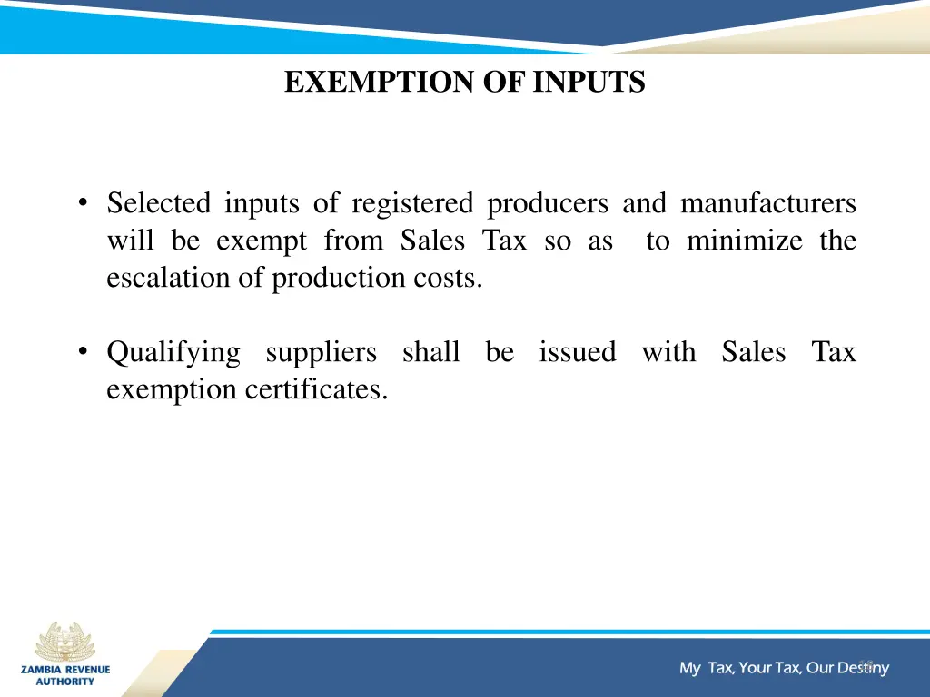 exemption of inputs 3