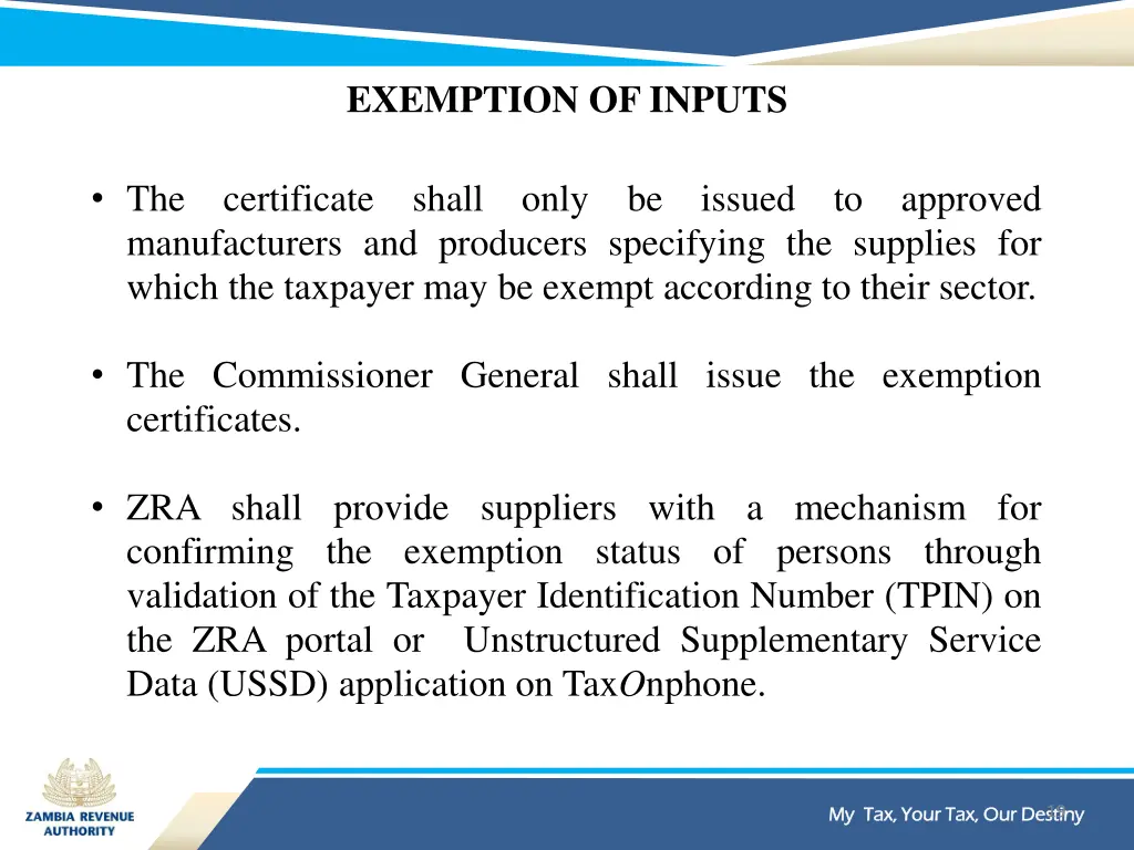 exemption of inputs 4