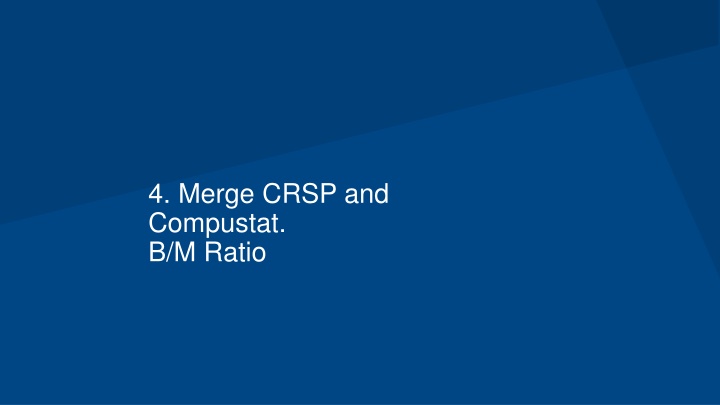 4 merge crsp and compustat b m ratio