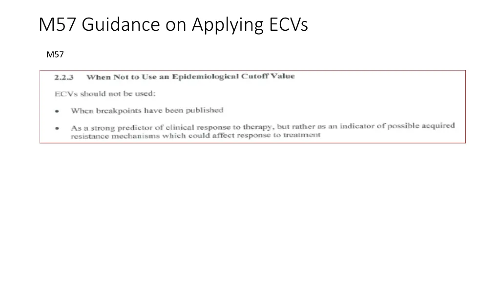 m57 guidance on applying ecvs