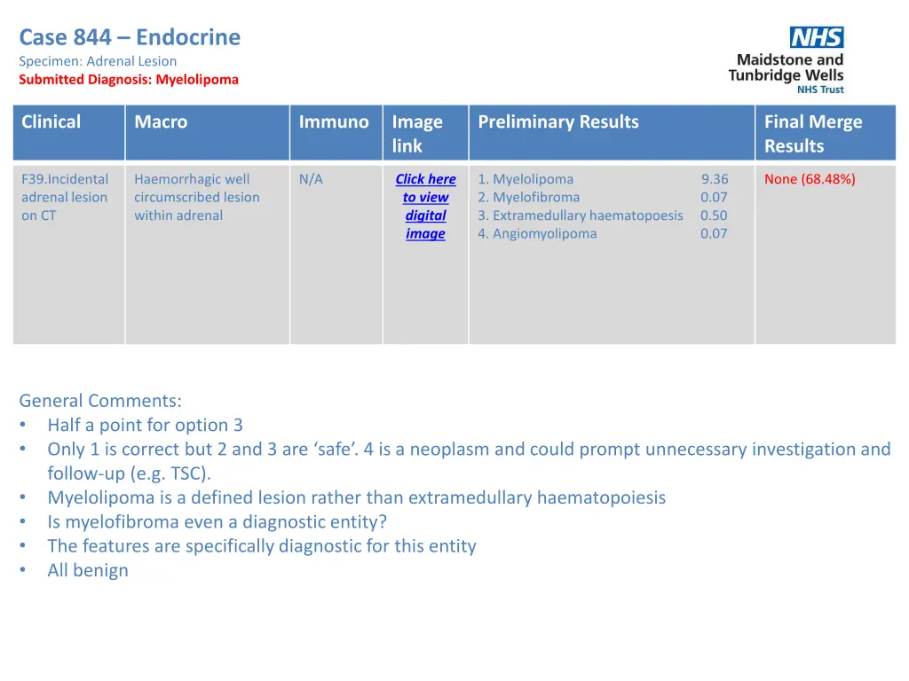 case 844 endocrine specimen adrenal lesion