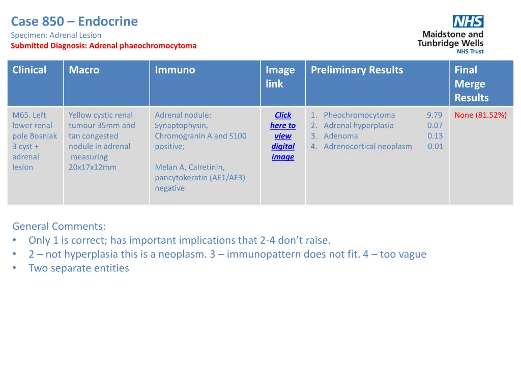 case 850 endocrine specimen adrenal lesion