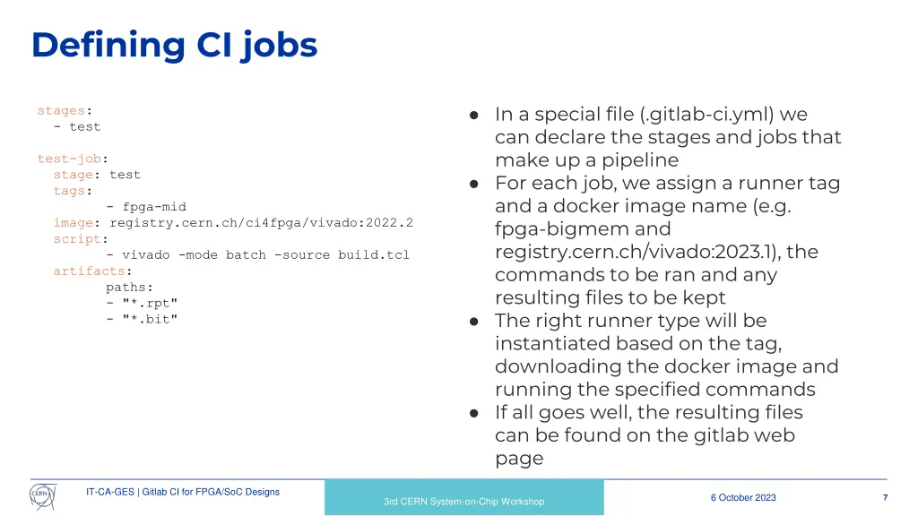 defining ci jobs