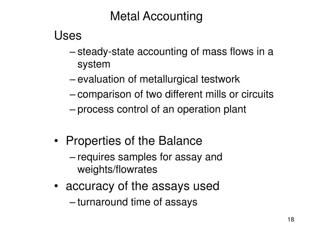 metal accounting