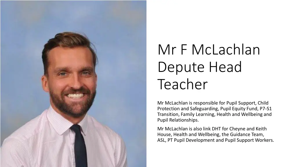 mr f mclachlan depute head teacher