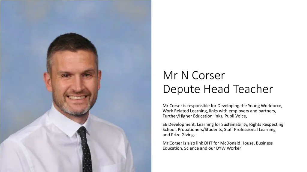 mr n corser depute head teacher