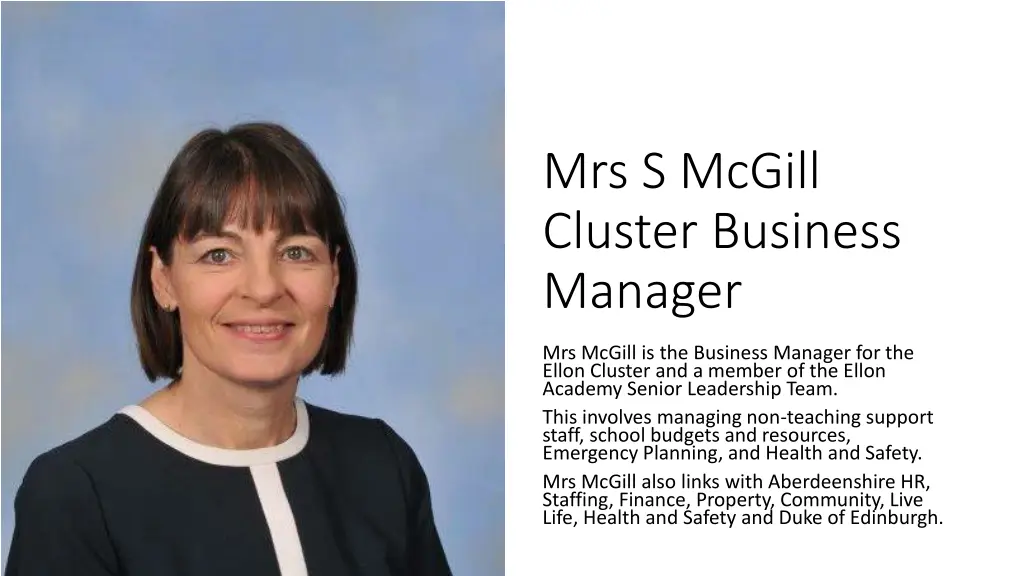 mrs s mcgill cluster business manager