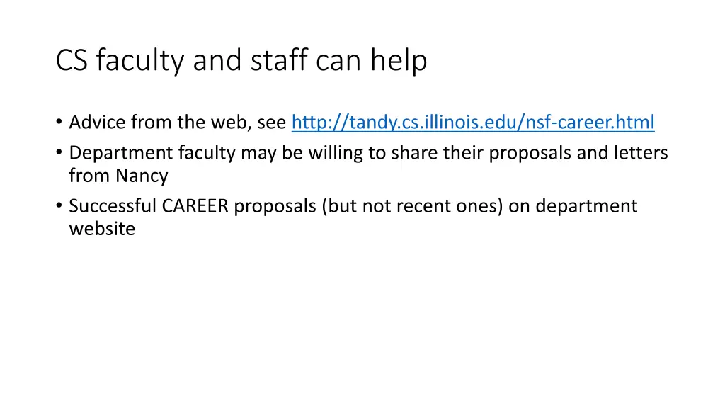 cs faculty and staff can help