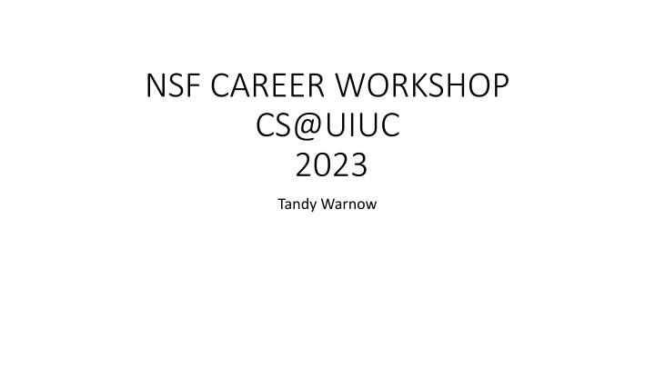 nsf career workshop cs@uiuc 2023