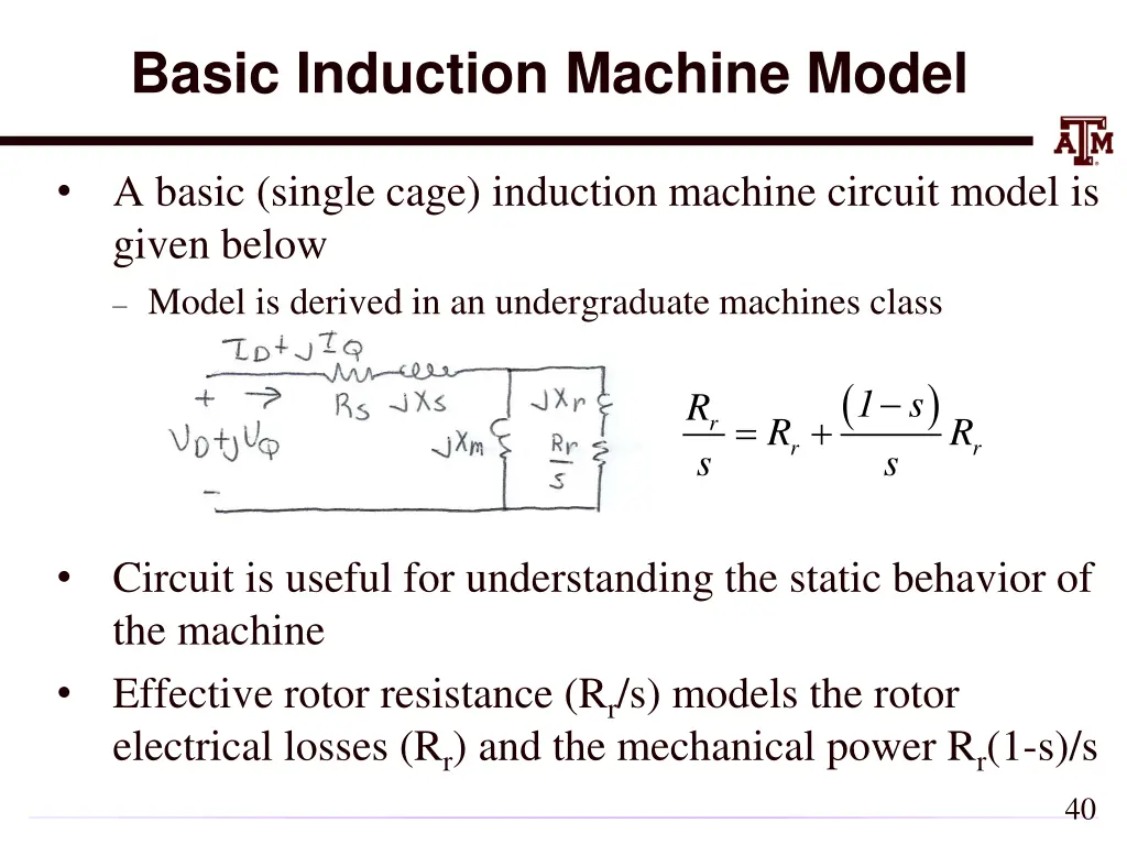 basic induction machine model