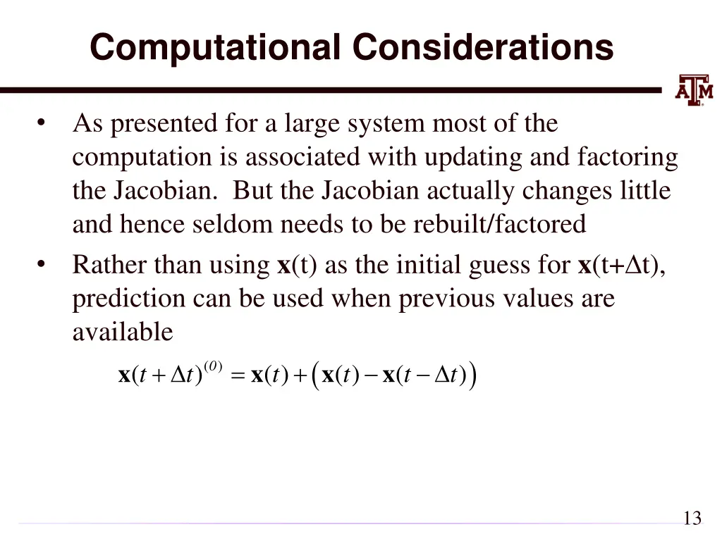 computational considerations