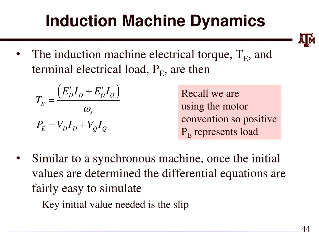 induction machine dynamics 3