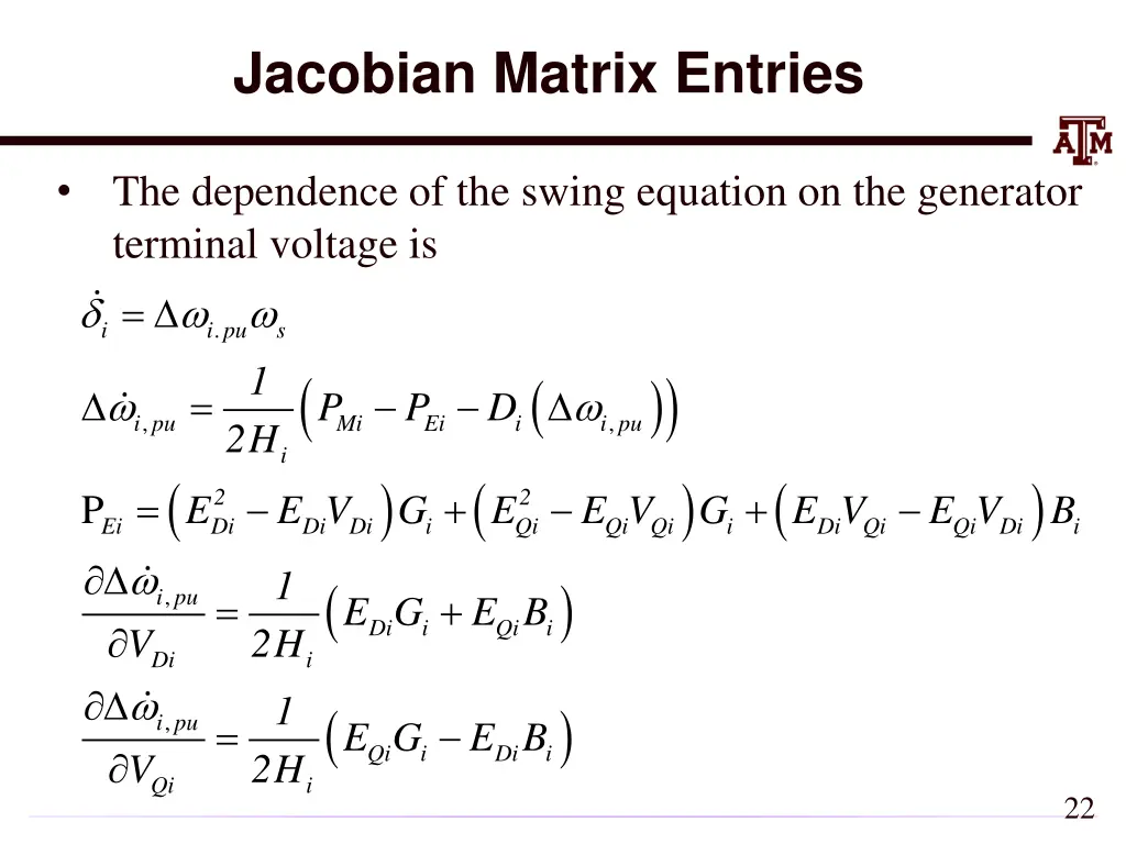 jacobian matrix entries 1