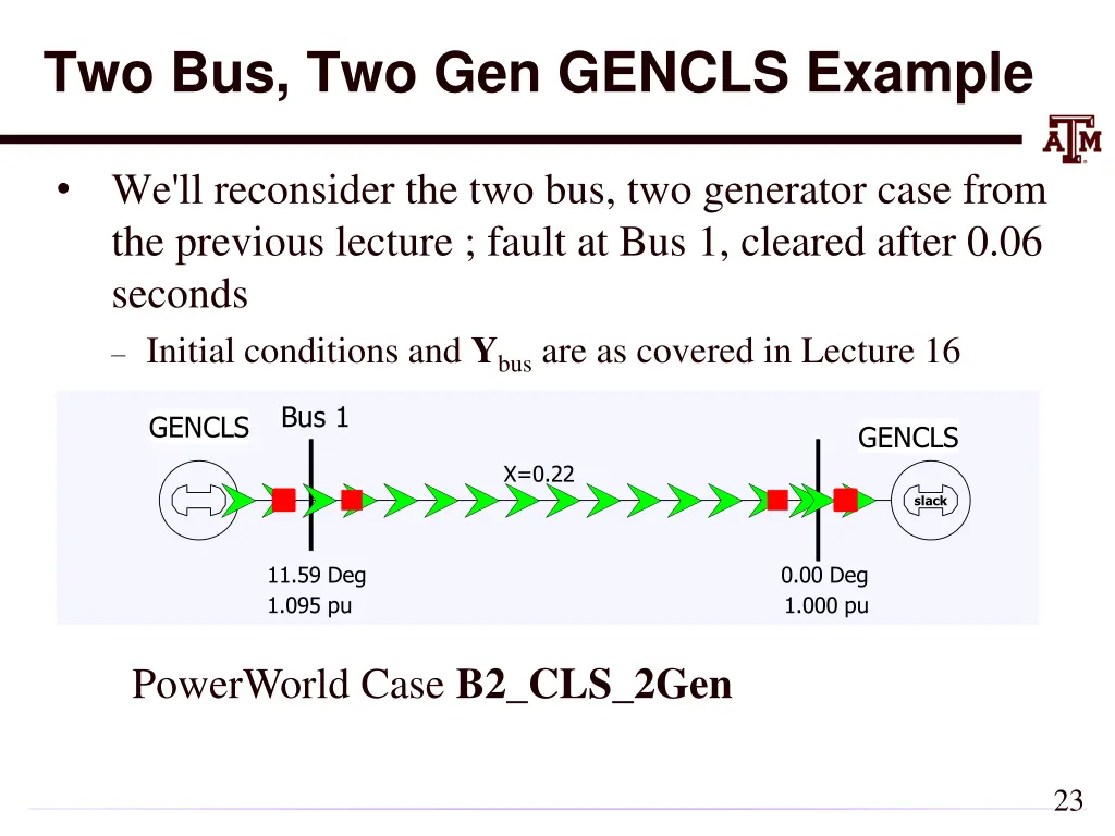 two bus two gen gencls example