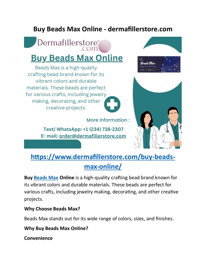 buy beads max online dermafillerstore com