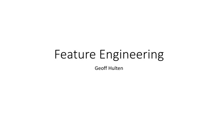 feature engineering