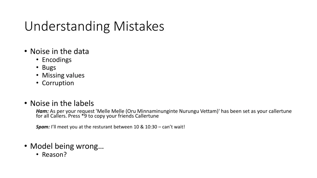 understanding mistakes