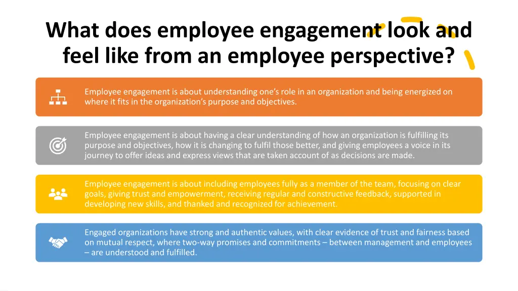 what does employee engagement look and feel like