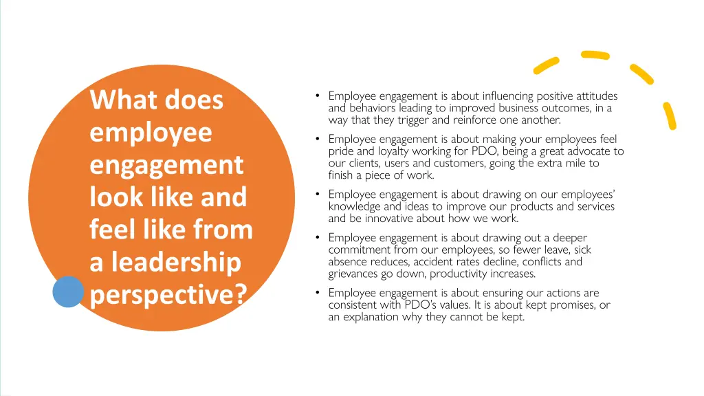 what does employee engagement look like and feel