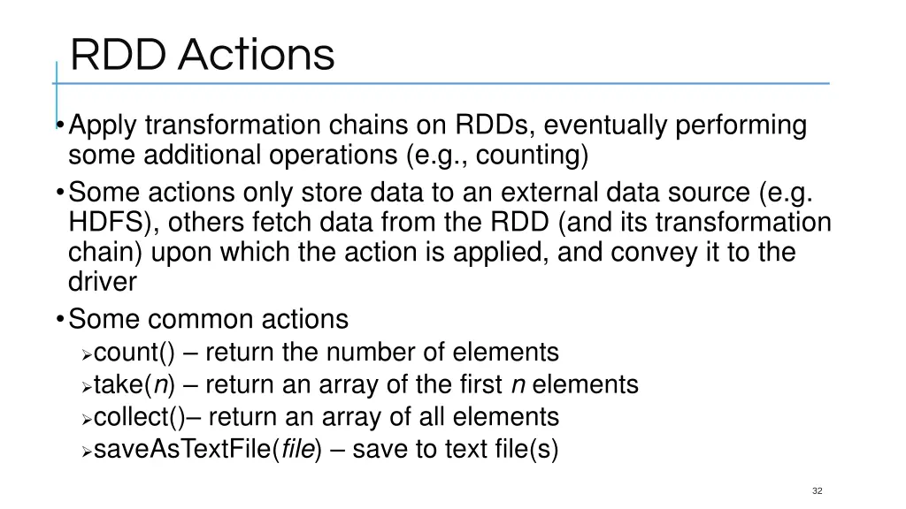 rdd actions