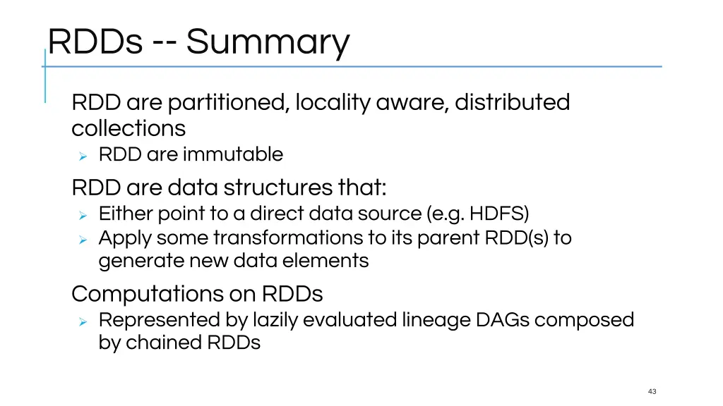 rdds summary