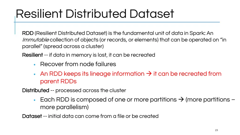 resilient distributed dataset