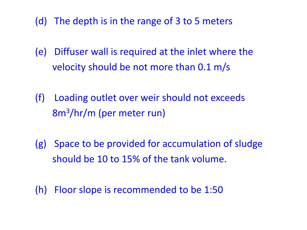 d the depth is in the range of 3 to 5 meters