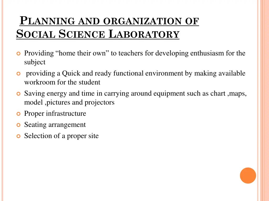 p lanning and organization of s ocial s cience