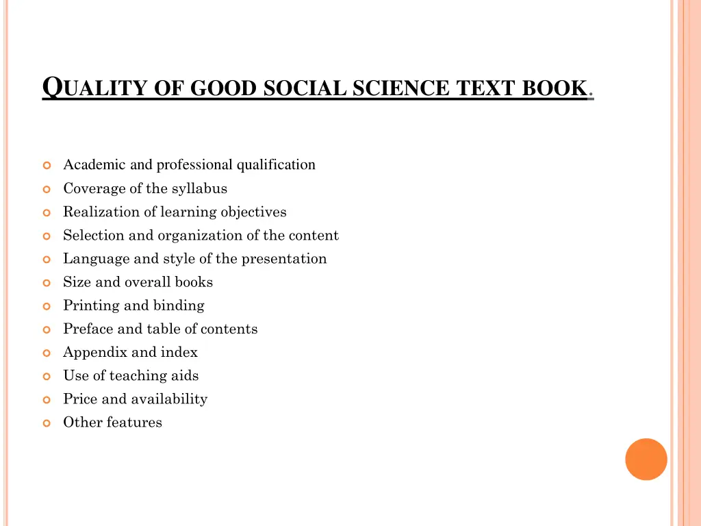 q uality of good social science text book