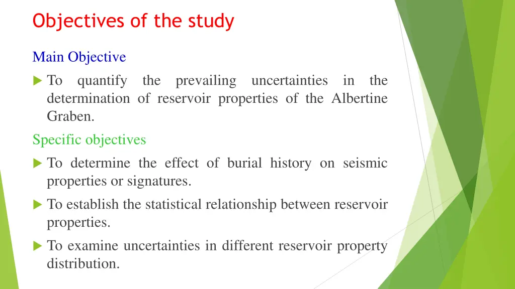 objectives of the study