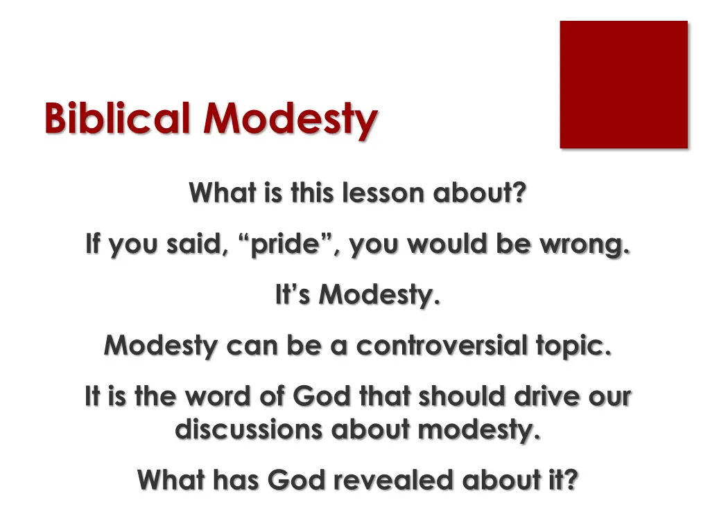 biblical modesty