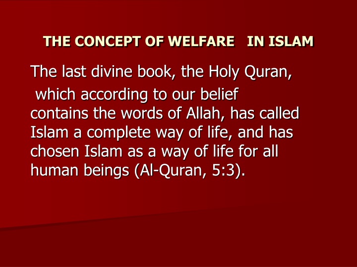 the concept of welfare in islam