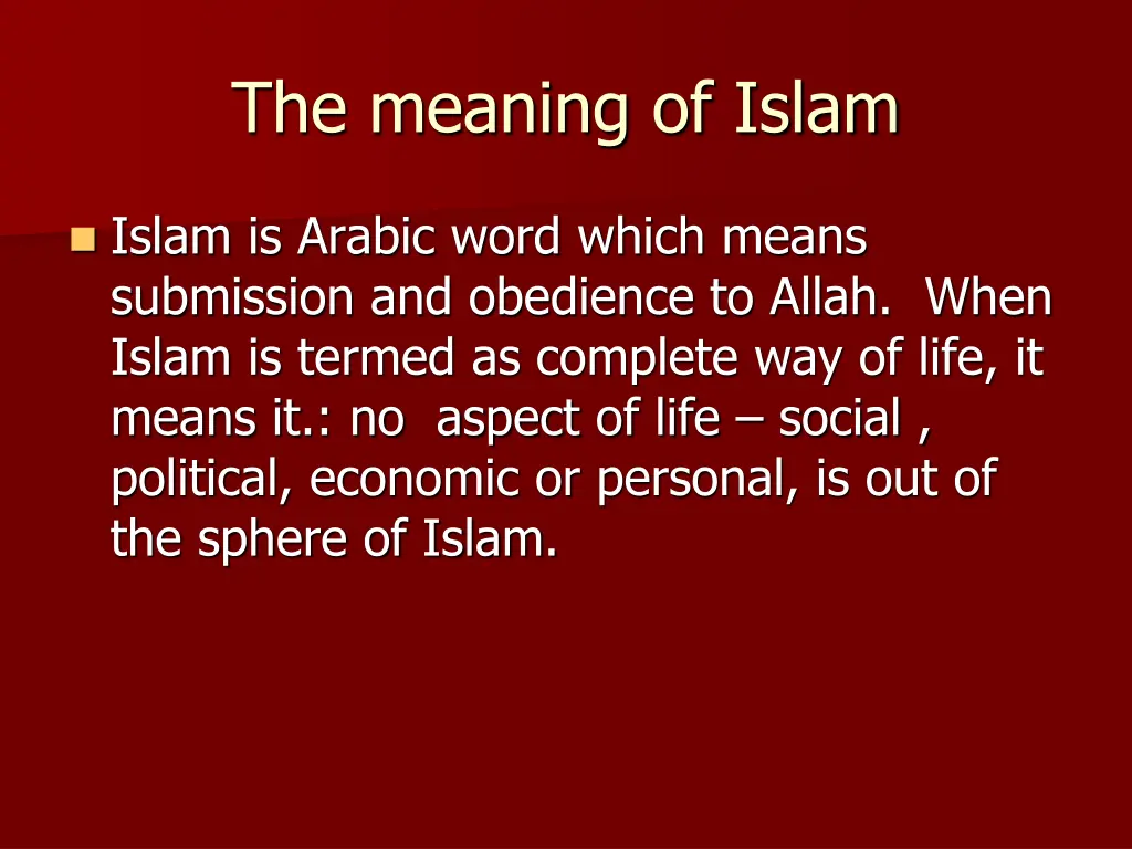 the meaning of islam